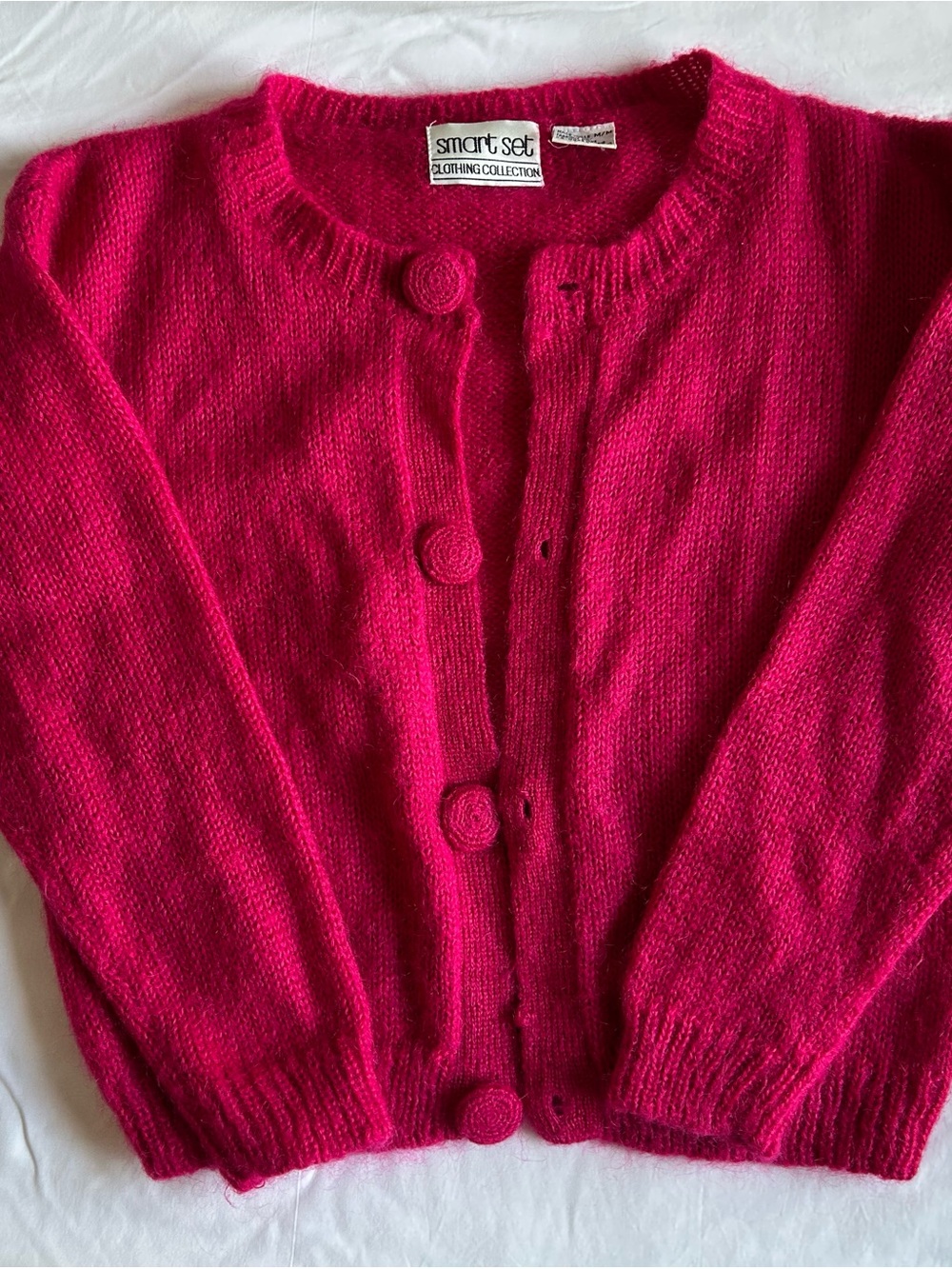 Vintage Women's Pink Button-Front Sweater